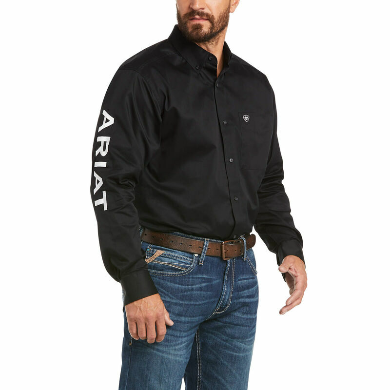 Men's Ariat Twill Classic Fit Shirt in Black