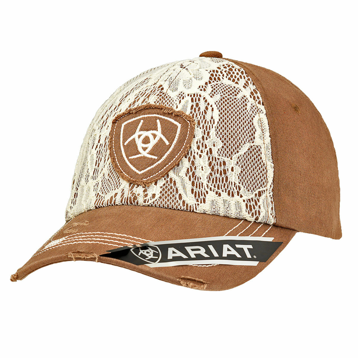 Women's Lace Logo Cap in Brown