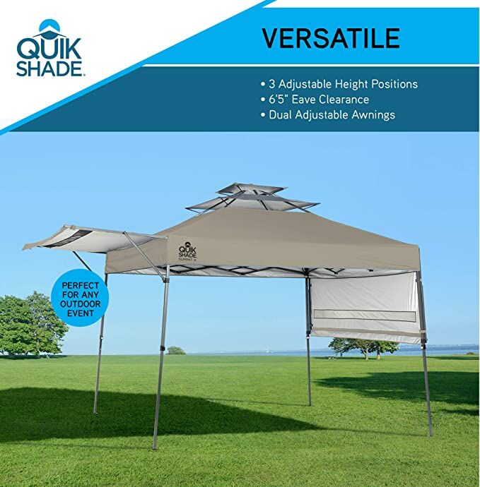 Summit 10-Ft X 17-Ft Instant Canopy with Adjustable Dual Half Awnings