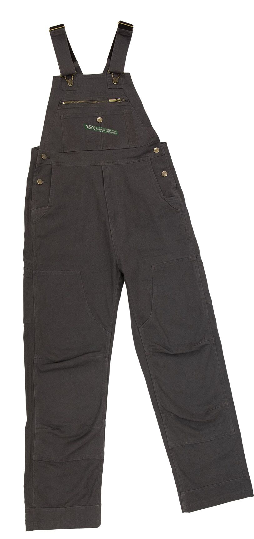 Key Men's Flex Duck Bib Overall in Slate