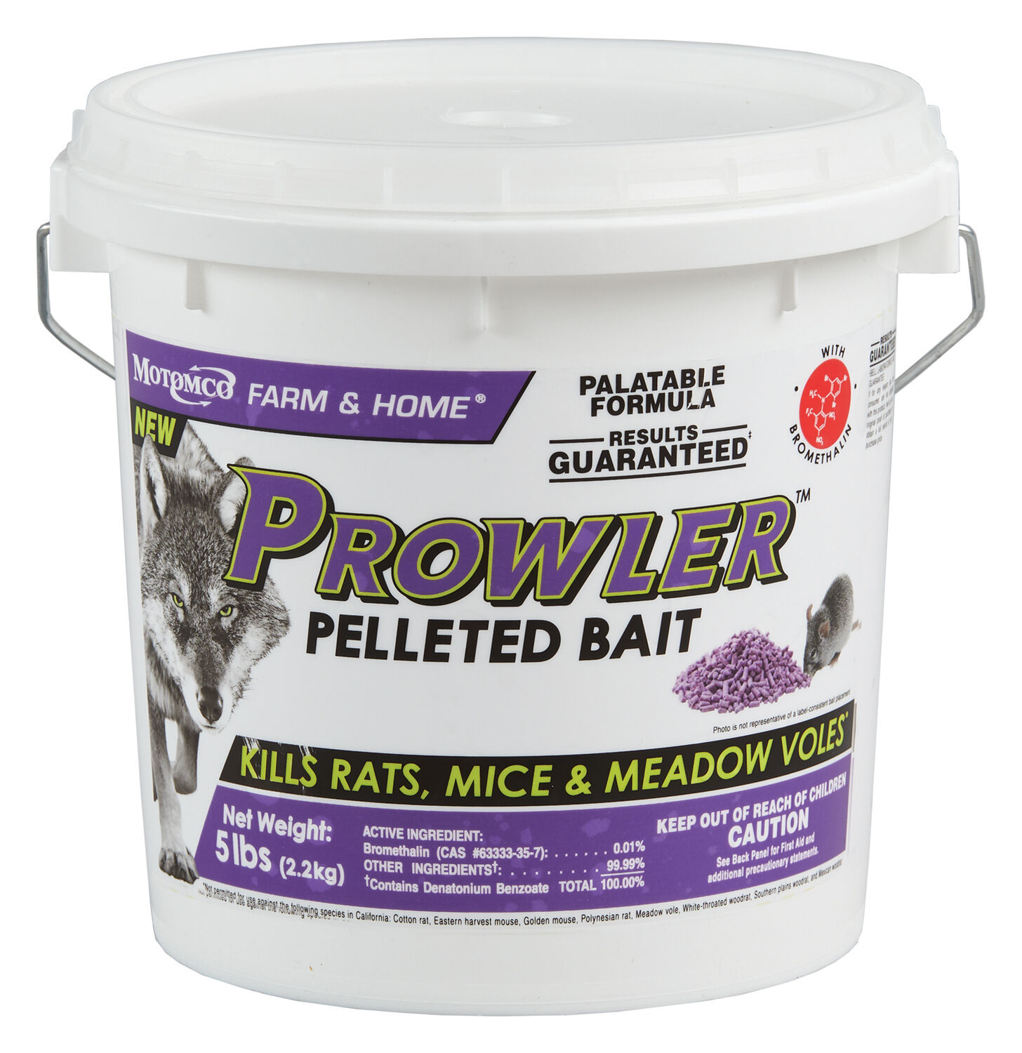 Prowler Pelleted Rodent Bait, 5-Lb Bucket