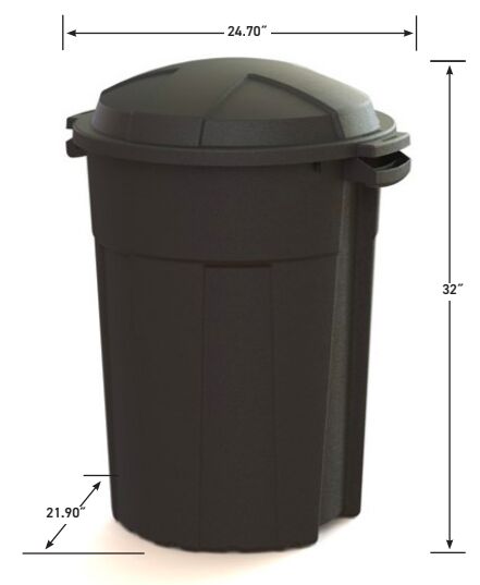 Outdoor Trash Can, 32-Gal