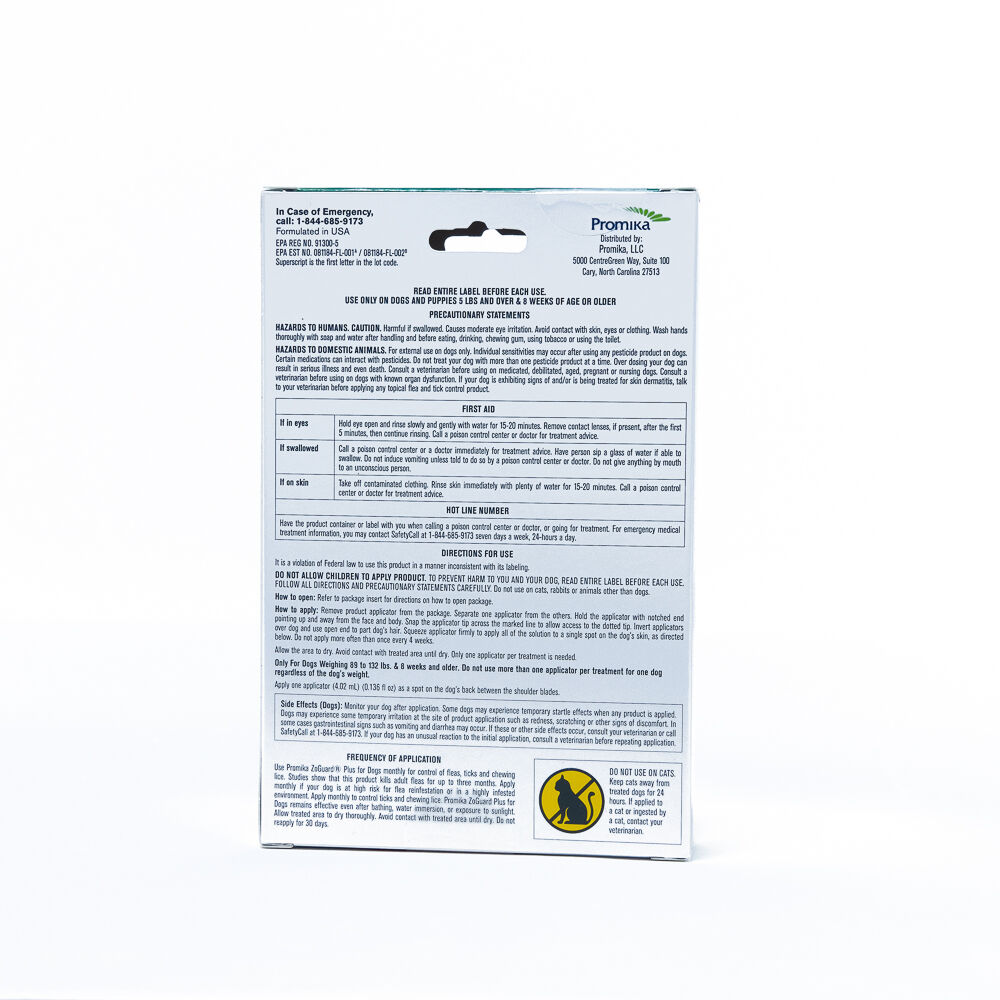 ZoGuard Plus Flea & Tick Topical Treatment for Dogs 89-Lbs to 132-Lbs, 3 Pack