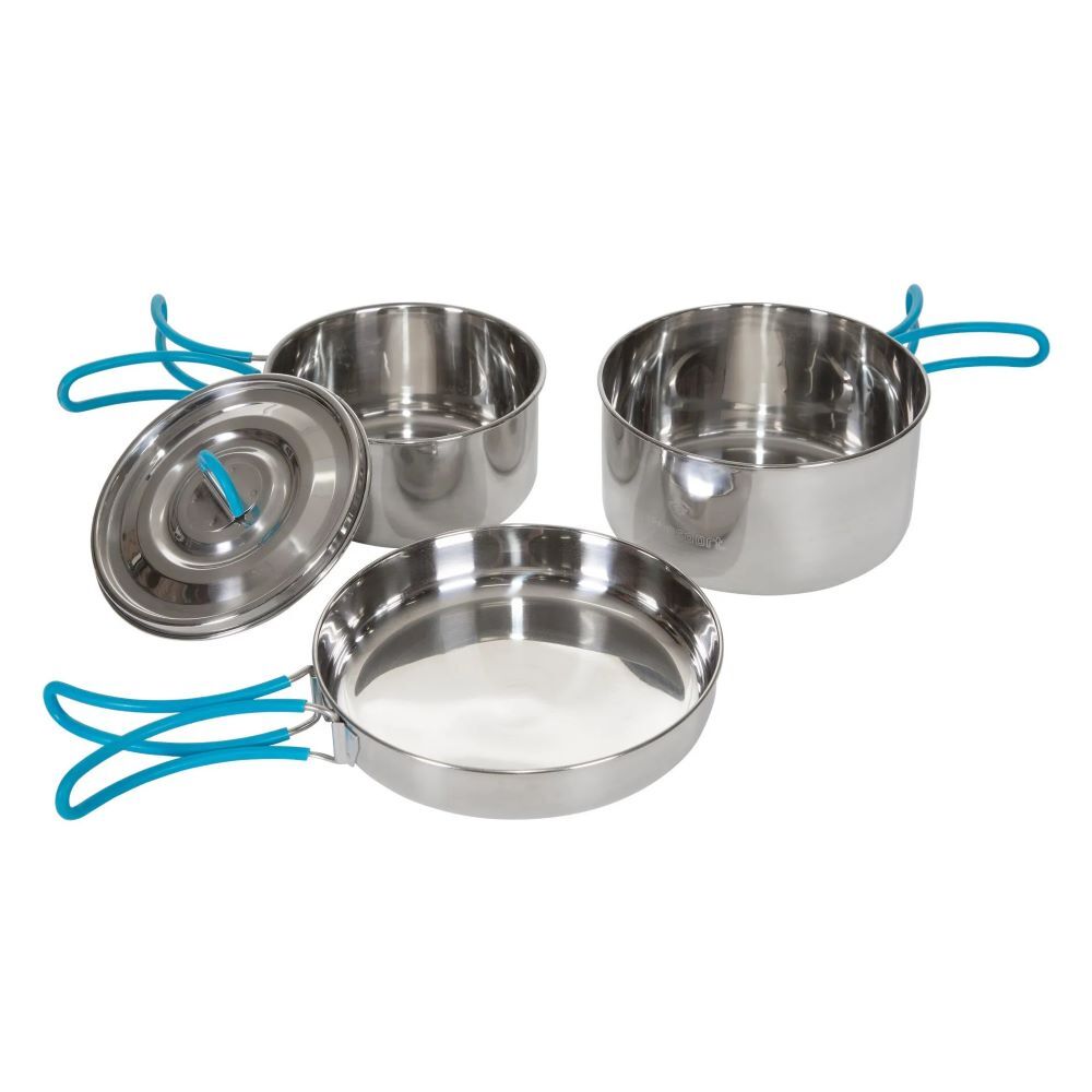 Stansport Backpacking Cook Set Stainless Steel, 3-Pk