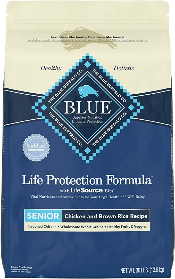 Blue Buffalo Senior Chicken And Brown Rice, 30-lb bag Dry Dog Food