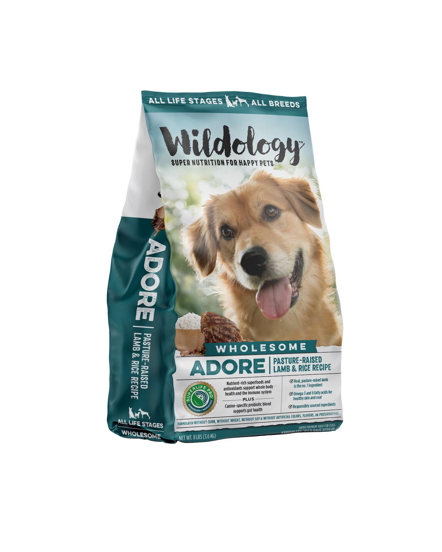Wildology Adore Lamb & Rice All Life Stages Dry Dog Food, 8-Lb Bag 