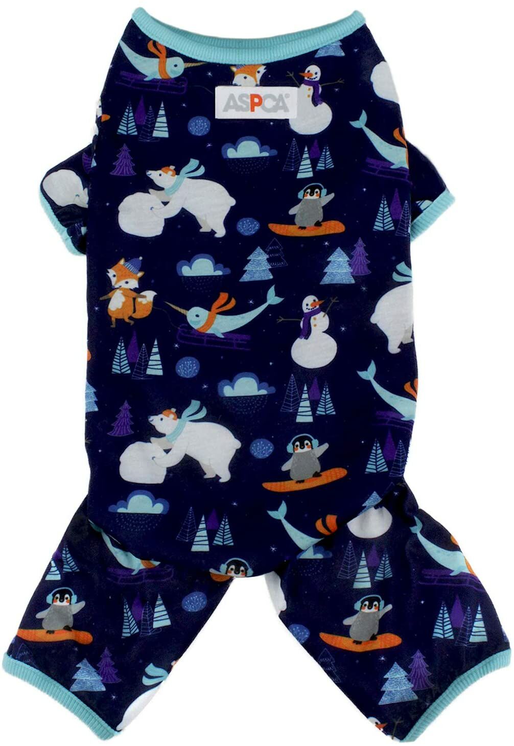 Arctic Friends Onesie Dog Pajamas in Blue, Medium