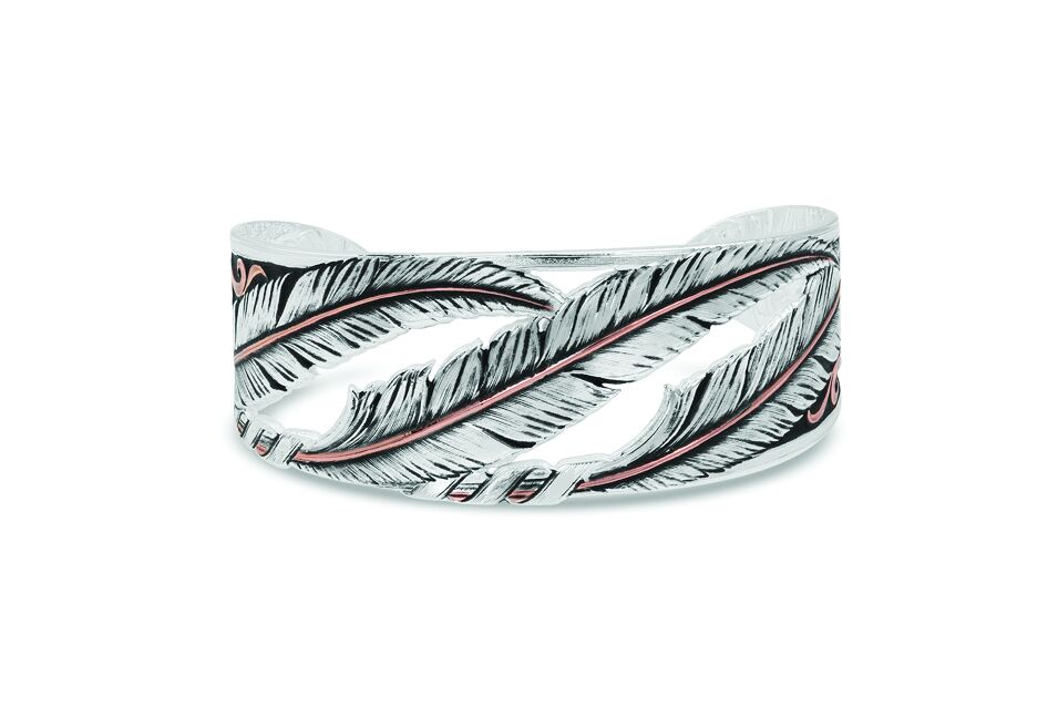Wind Dancer Pierced Feather Cuff Bracelet