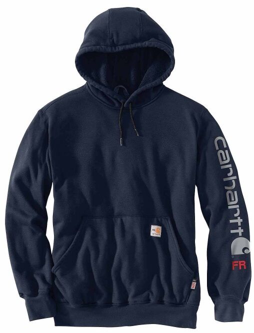 Carhartt Men's Flame Resistant Force Loose Fit Midweight Hooded Logo Graphic Hoodie