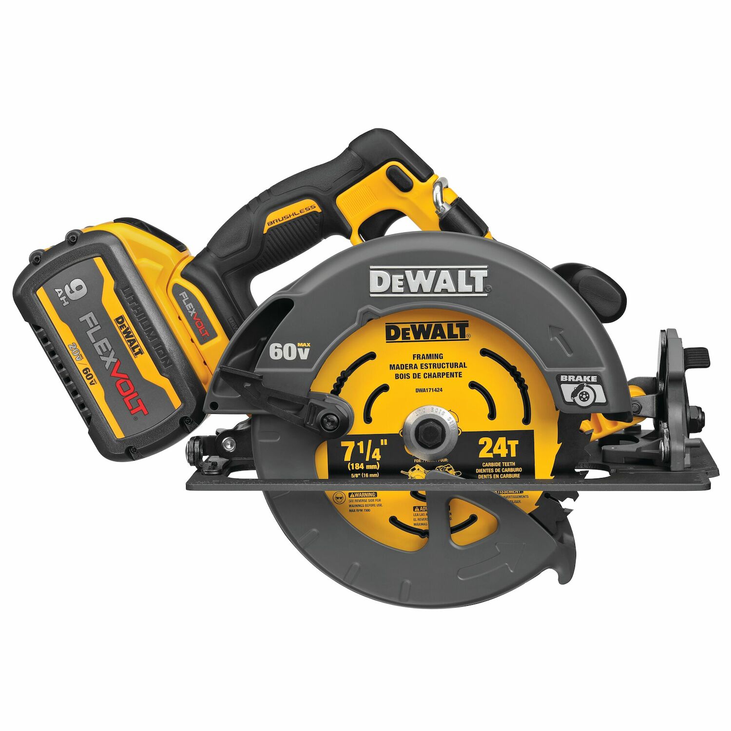 DeWALT FLEXVOLT® 60V MAX* 7-1/4-In Cordless Circular Saw with Brake Kit
