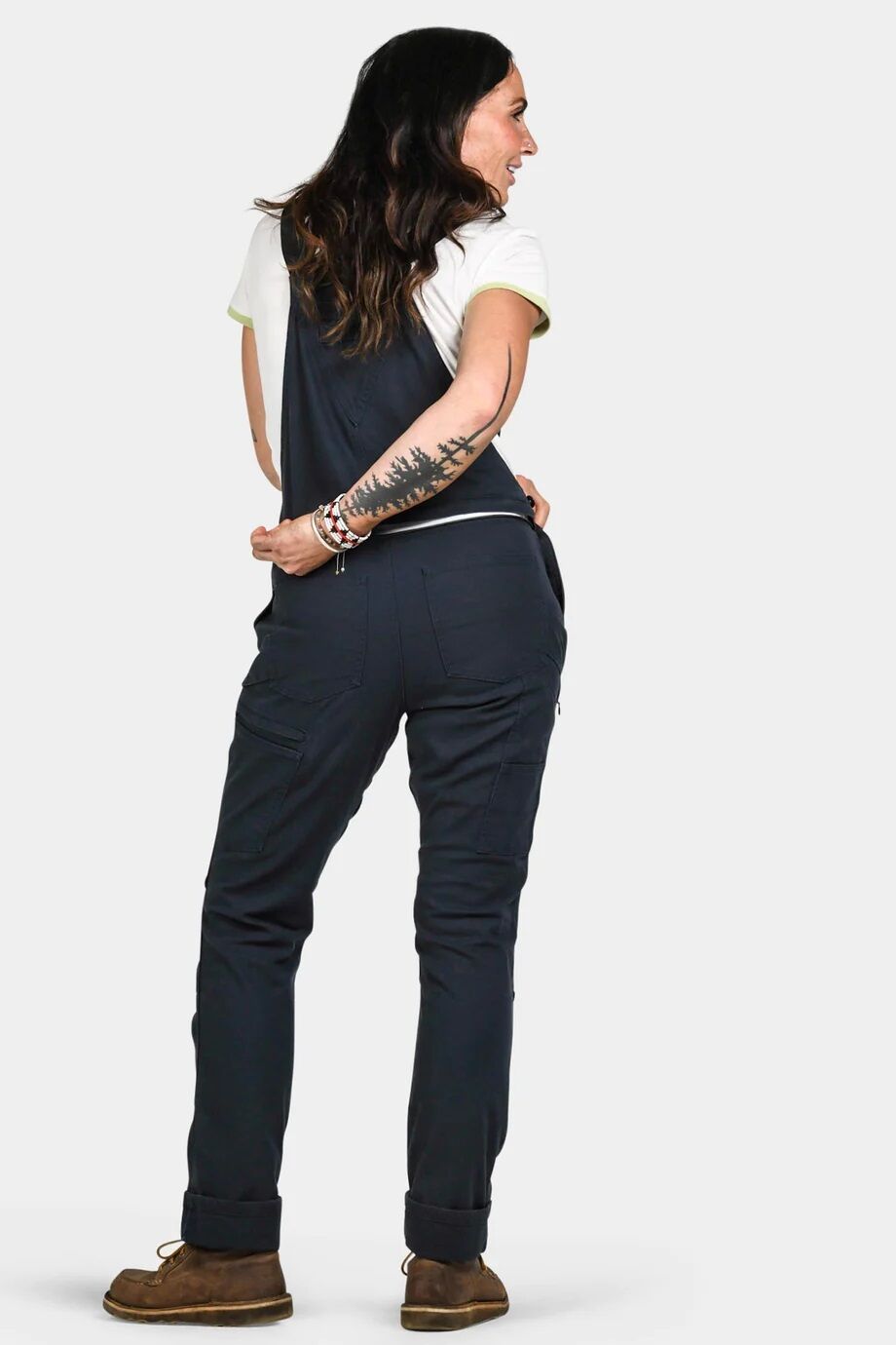 Women's Freshley Drop Seat Overalls in Navy Canvas