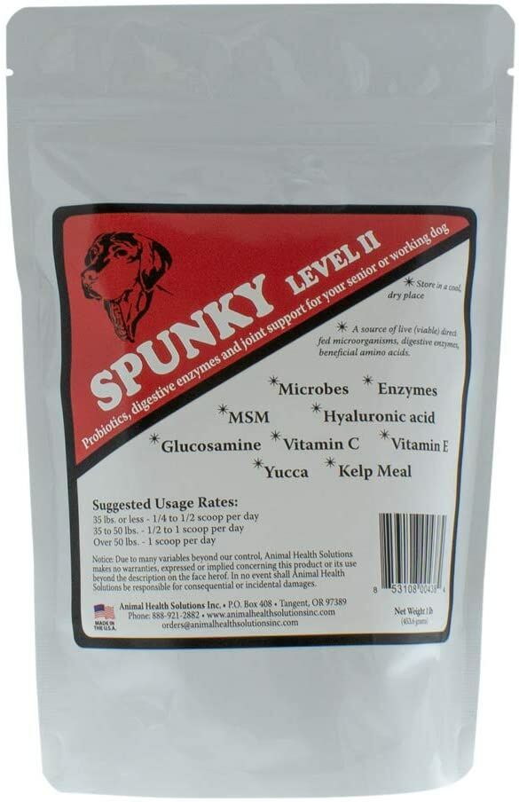 Spunky Level II Digestive Aid & Joint Support Supplement for Dogs, 1-Lb Bag