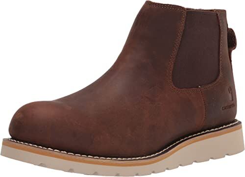 Men's 5-In Chelsea Pull-On Soft Toe Work Boot in Brown Oil Tanned