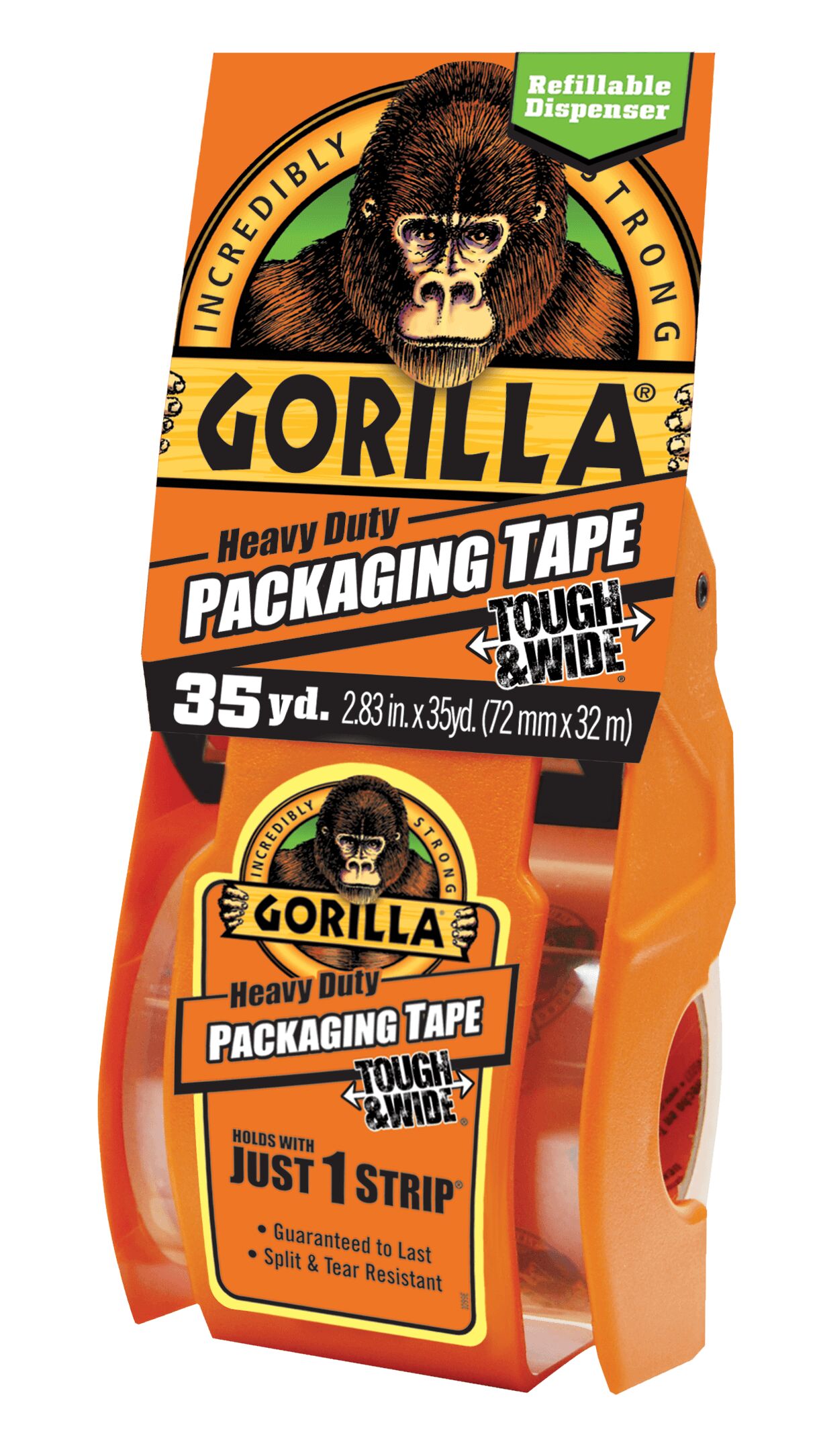 Tough & Wide Heavy Duty Packaging Tape, 2.8-In x 35-Yd Roll