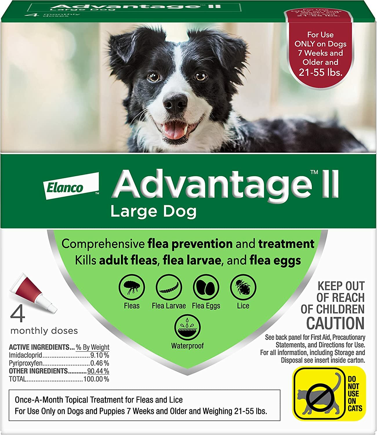 Advantage II Flea and Lice Treatment for Large Dogs 21-55-Lb, 4-Pk