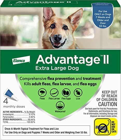 Advantage II Flea and Lice Treatment for X-Large Dogs, Over 55-Lb, 4-Pk