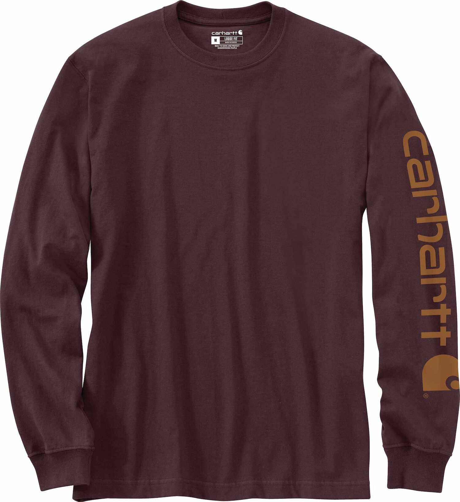 Carhartt Men's Loose Fit Heavyweight Long Sleeve Logo Sleeve Graphic T-Shirt
