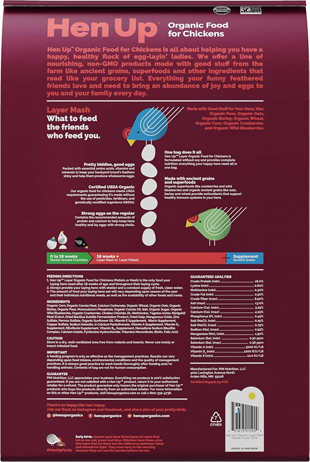 Organic Layer Mash, 25-Lb Bag