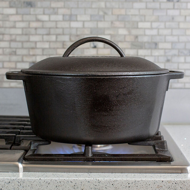 5-Qt Cast Iron Seasoned Dutch Oven with Lid