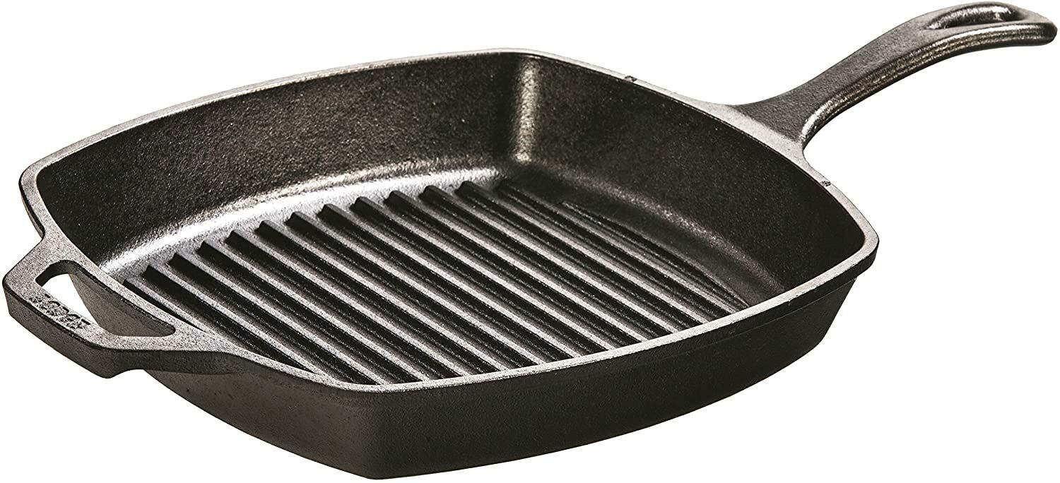10.5-In Square Cast Iron Seasoned Grill Pan