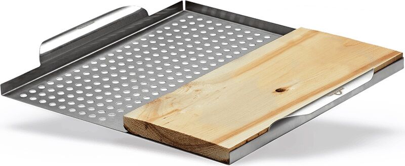 Stainless Steel Multi-functional Grill Topper with Cedar Plank
