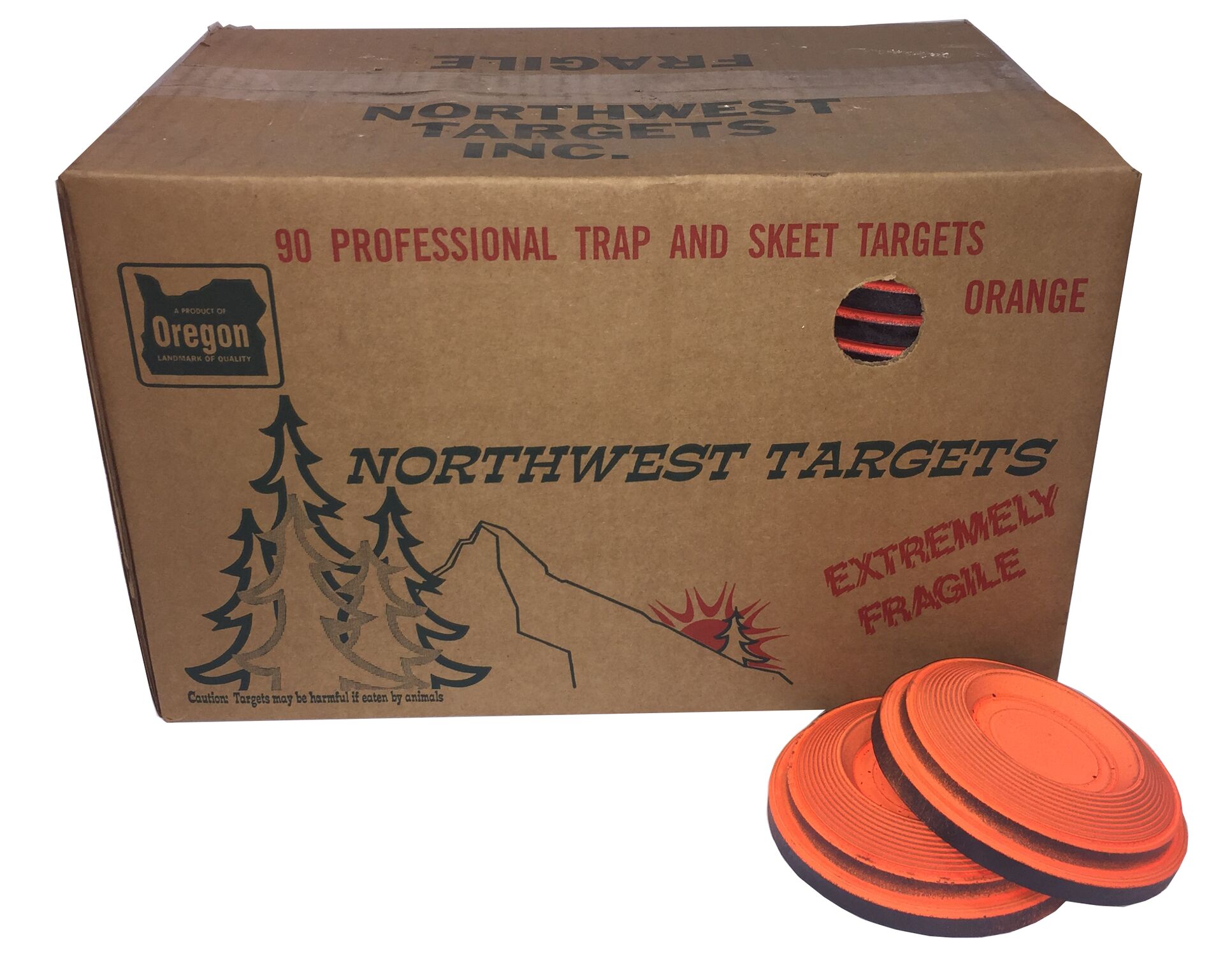 Professional Trap and Skeet Targets in Orange, 90 Count