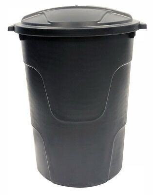 32-Gal Plastic Trash Can with Lid