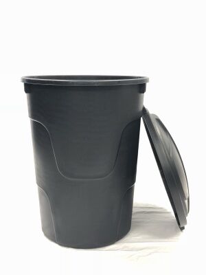 32-Gal Plastic Trash Can with Lid
