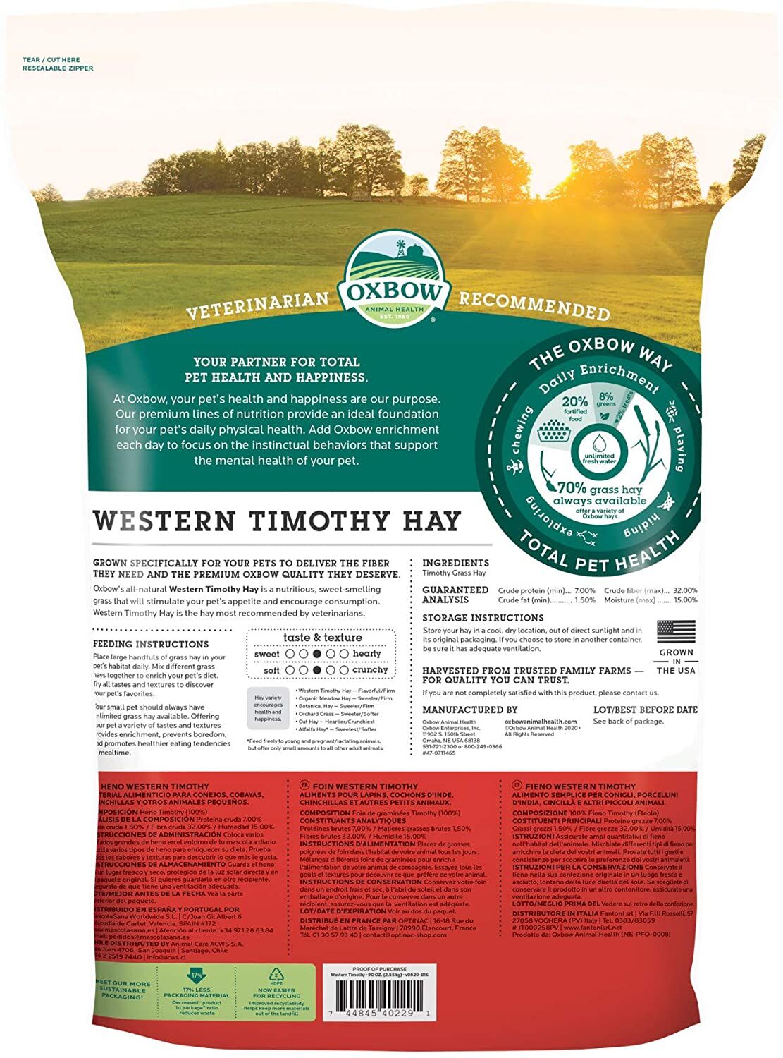 Western Timothy Hay for Small Animals, 90-Oz