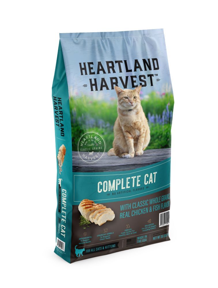 Heartland Harvest Complete Cat with Classic Whole Grains, Real Chicken & Fish Flavor, 20-Lb
