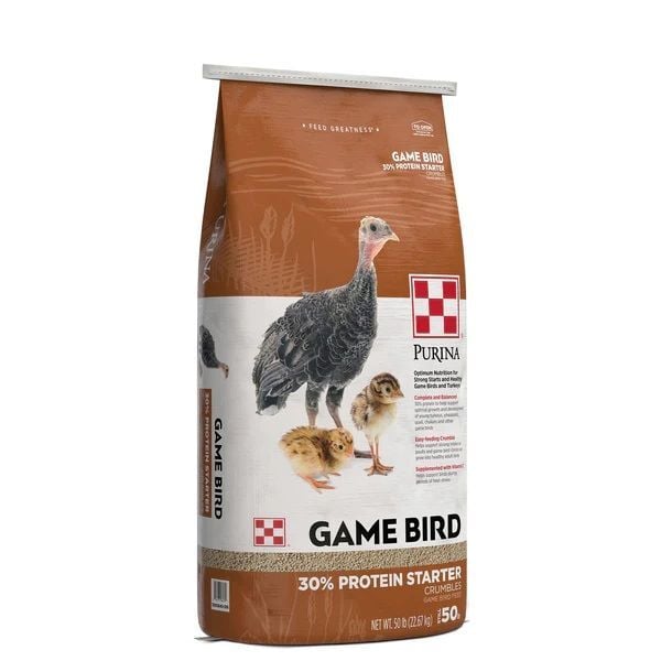 Purina Game Bird 30% Protein Starter Crumbles BMD Medicated, 50-Lb