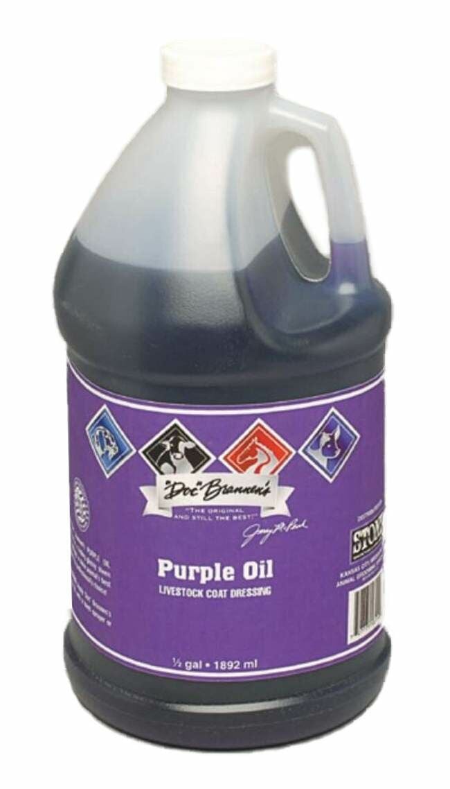 Doc Brannen's Purple Oil Livestock Coat Dressing- 1/2 Gal