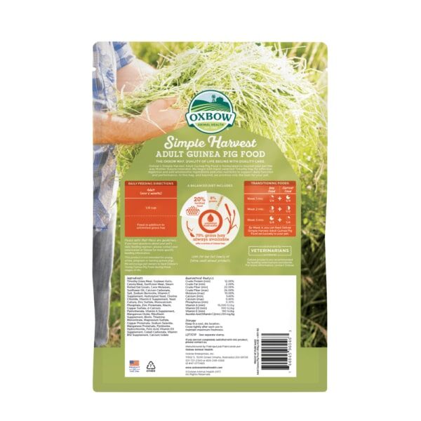 Oxbow Simple Harvest Adult Guinea Pig Food, 4-Lb