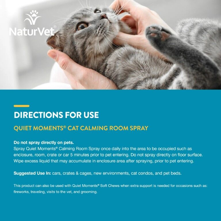 NaturVet Quiet Moments Cat Calming Room Spray, 8-Oz