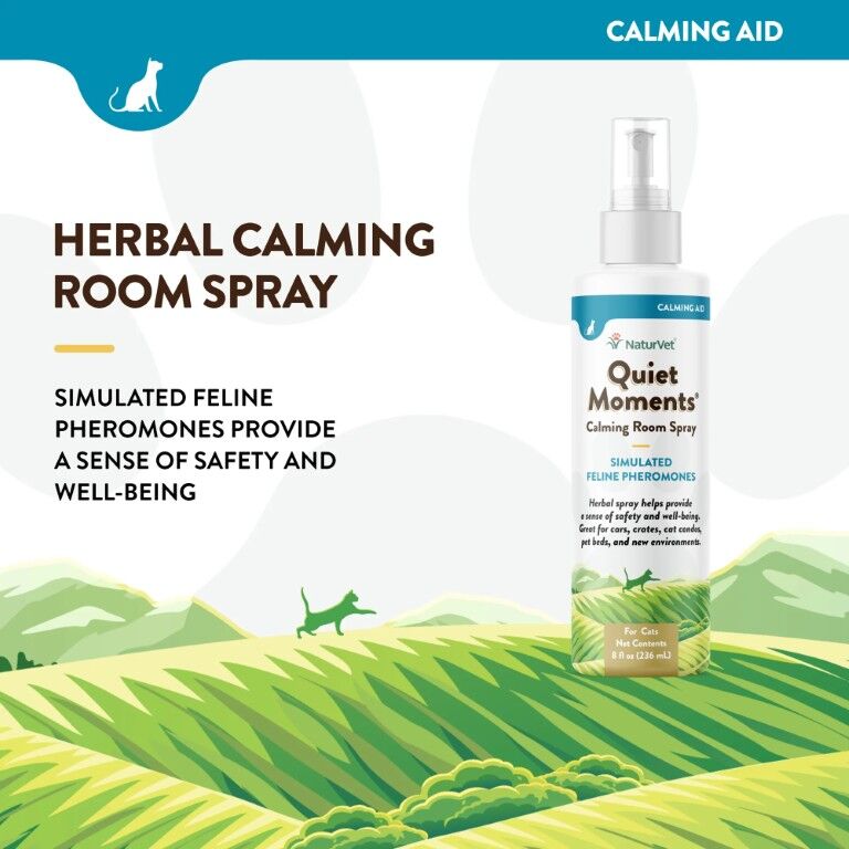 NaturVet Quiet Moments Cat Calming Room Spray, 8-Oz