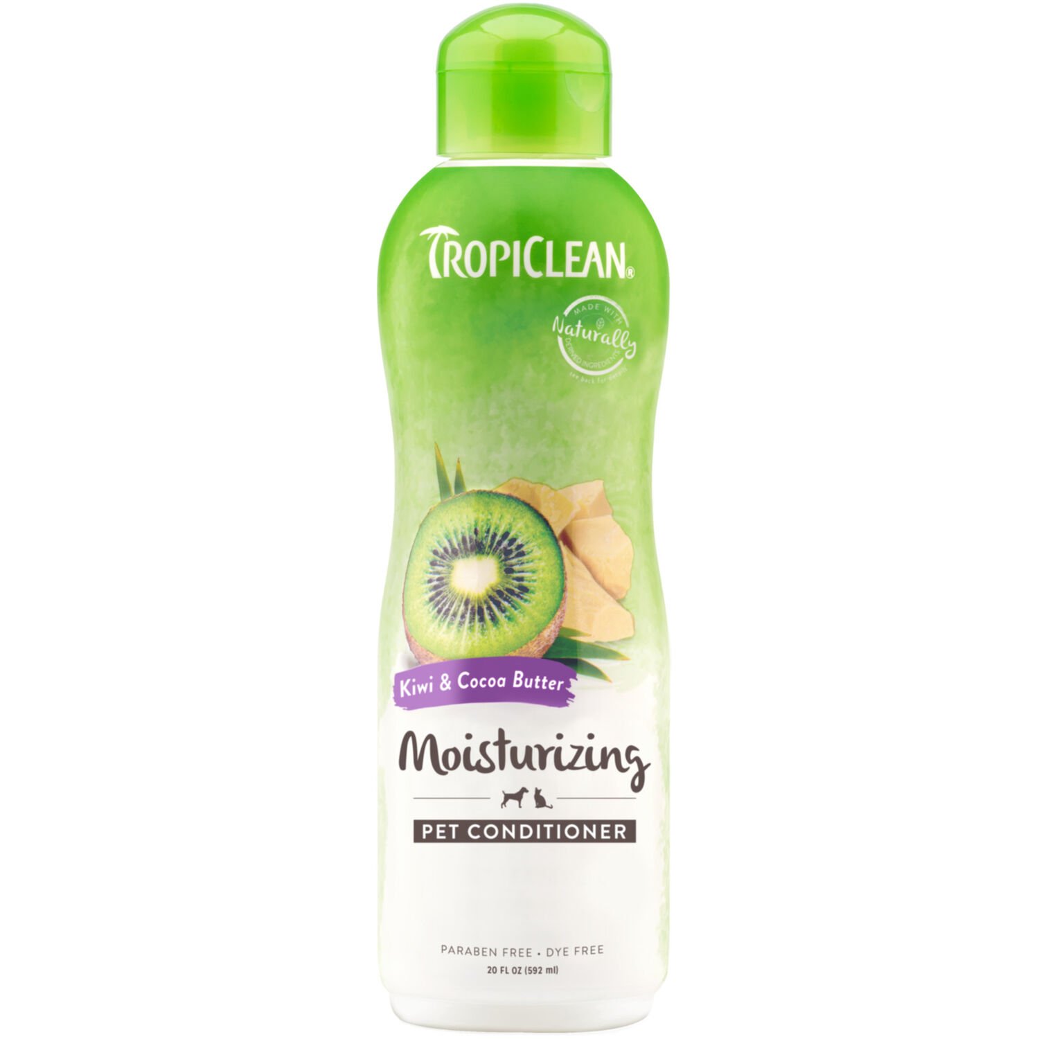 TropiClean Kiwi & Cocoa Butter Moisturizing Conditioner for Pets, 20-Oz