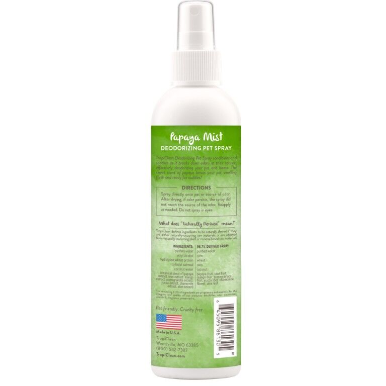 TropiClean Papaya Mist Deodorizing Spray for Pets, 8-Oz