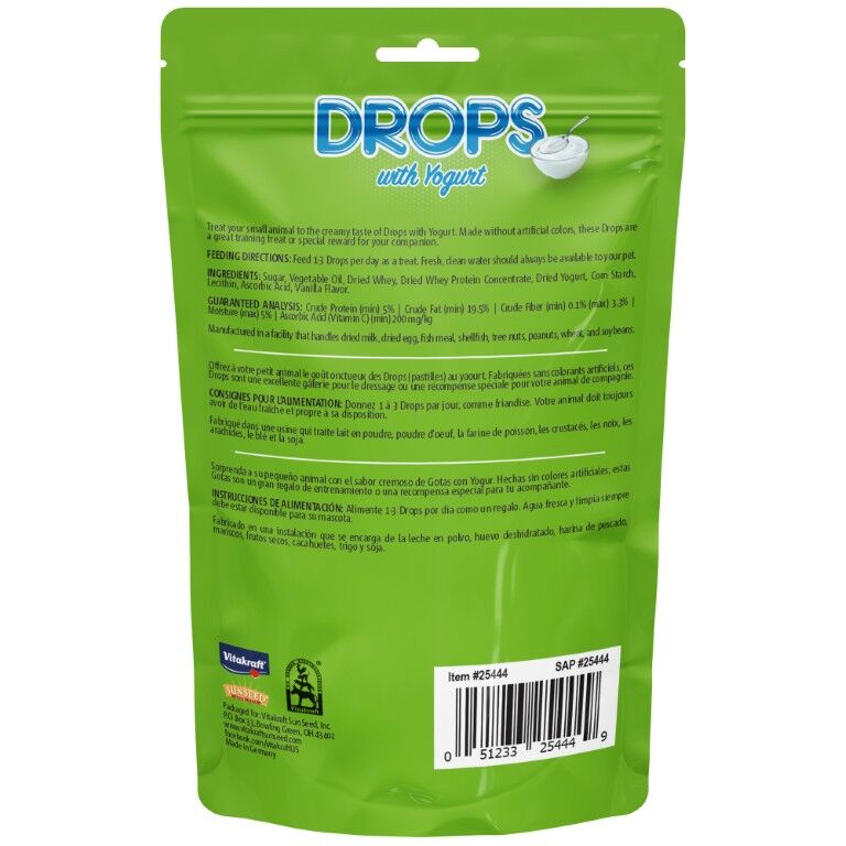 Vitakraft Drops With Vanilla Yogurt Flavor Small Animal Treats, 5.3-Oz