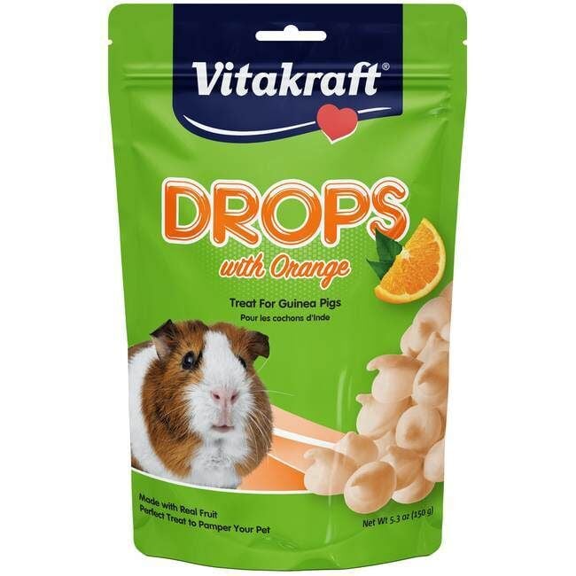 Vitakraft Drops With Orange Flavor Guinea Pig Treat, 5.3-Oz