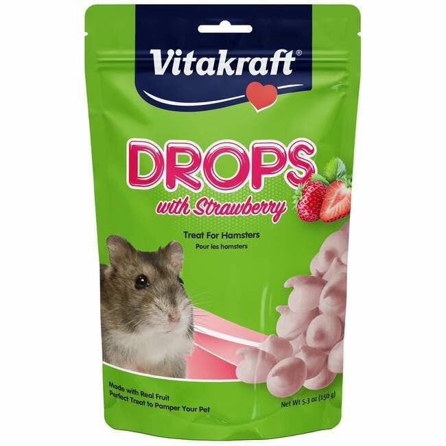 Vitakraft Drops Hamster Treat With Strawberry Flavor, 5.3-Oz