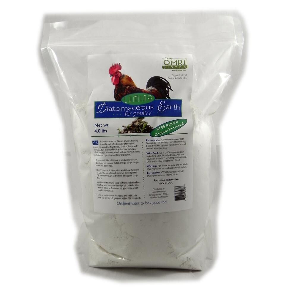 Lumino Food Grade Diatomaceous Earth For Poultry, 4-Lb