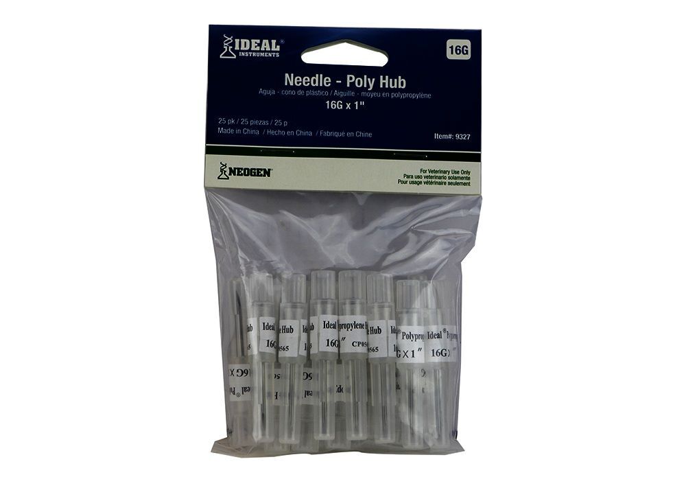 Neogen Ideal® Polypropylene Hub Needles, 16G x 1-In, 25-Pk