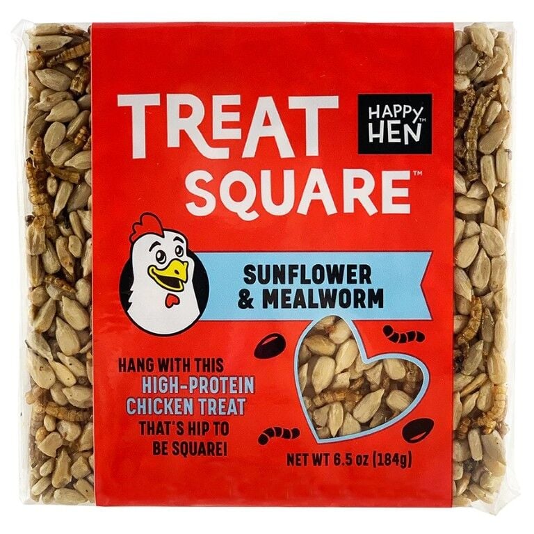 Happy Hen Sunflower & Mealworm Treat Square, 6.5-Oz