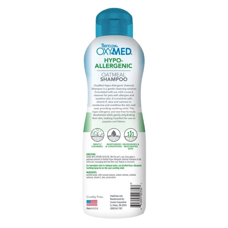 TropiClean OxyMed Hypoallergenic Shampoo for Pets, 20-Oz