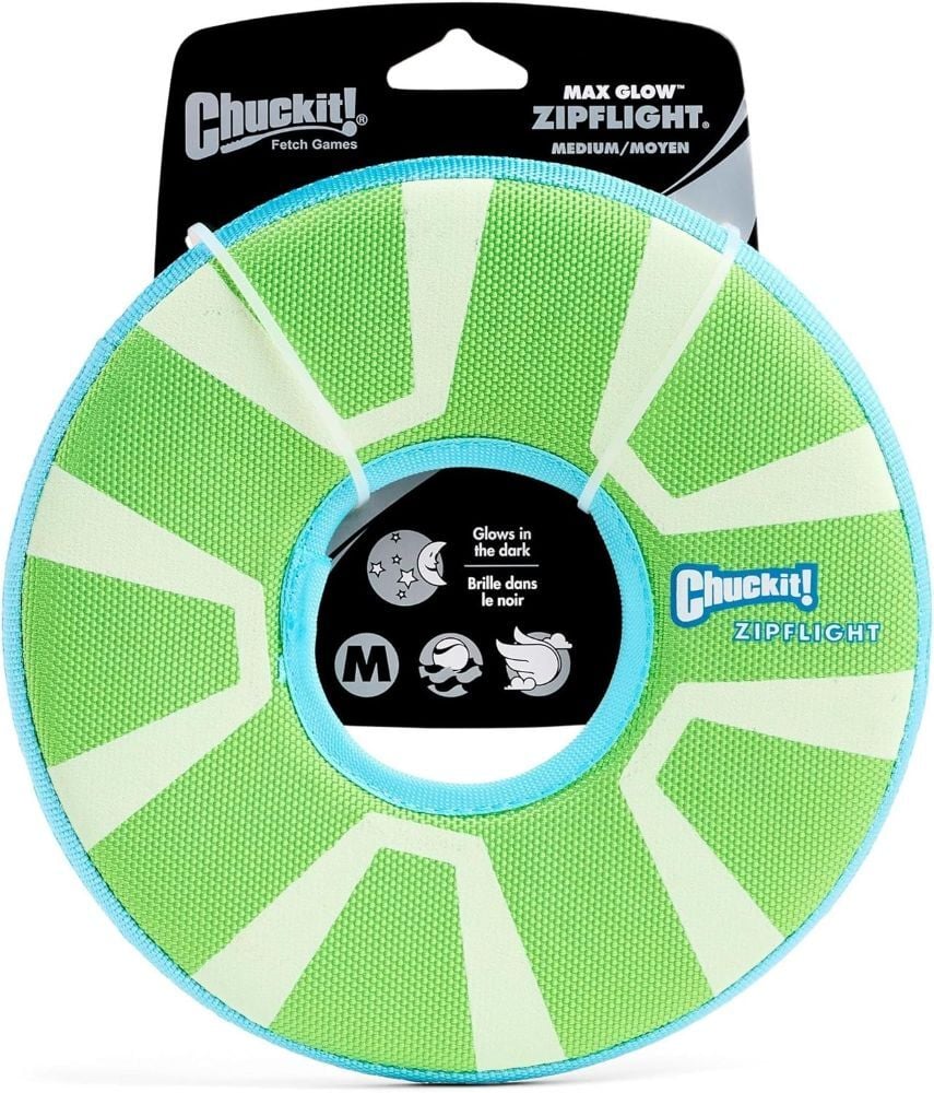 Chuckit! Medium Max Glow Zipflight Disc Dog Toy