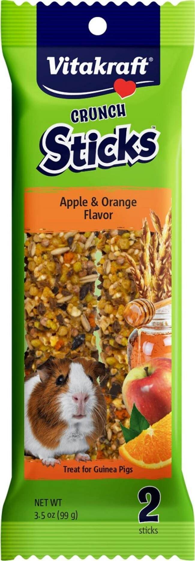 Vitakraft Crunch Sticks Guinea Pig Treat Apple & Orange Flavor, 3.5-Oz