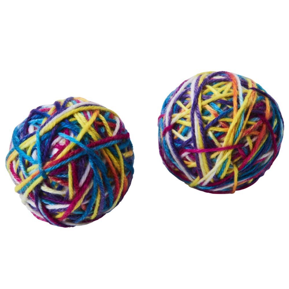 SPOT Sew Much Fun Yarn Balls Cat Toy, 2.5-In, 2-Pk