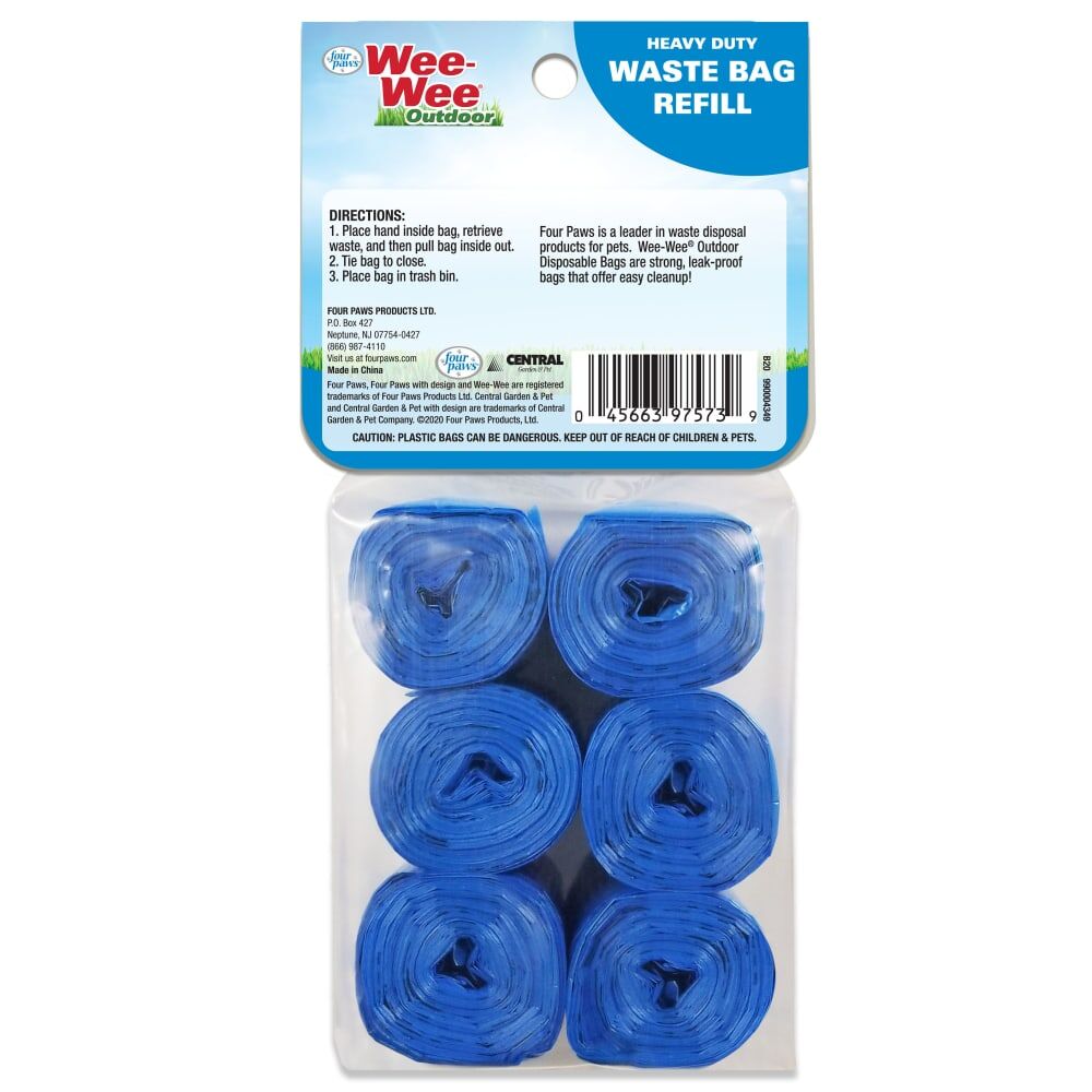 Four Paws Wee-Wee Outdoor Heavy Duty Waste Bags Refill, 90-Ct