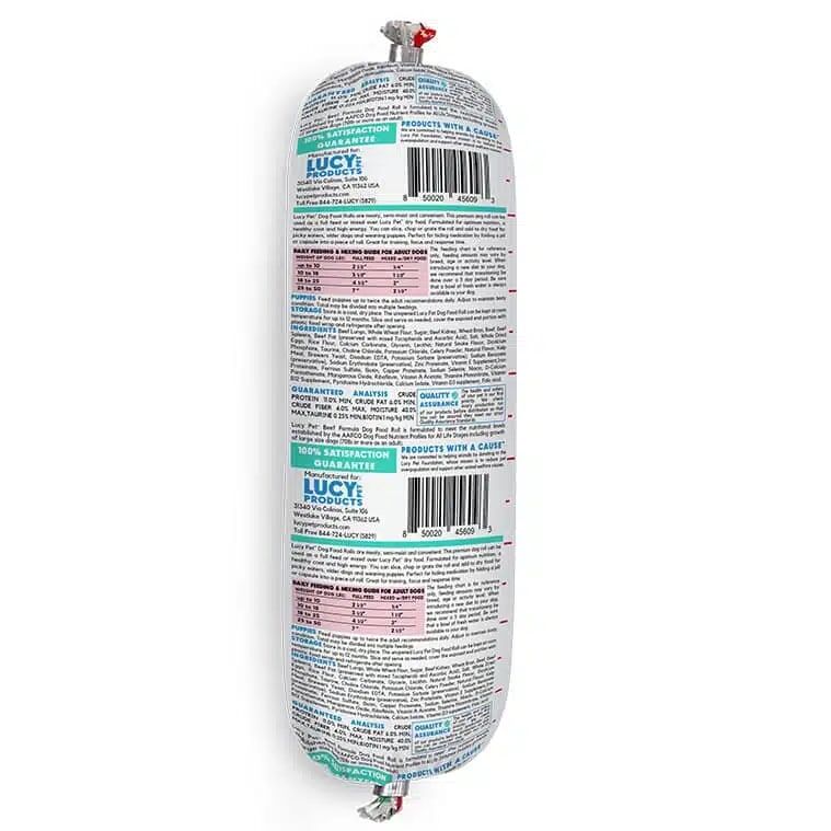 Lucy Pet Original Recipe Beef Formula Dog Food Roll, 1-Lb