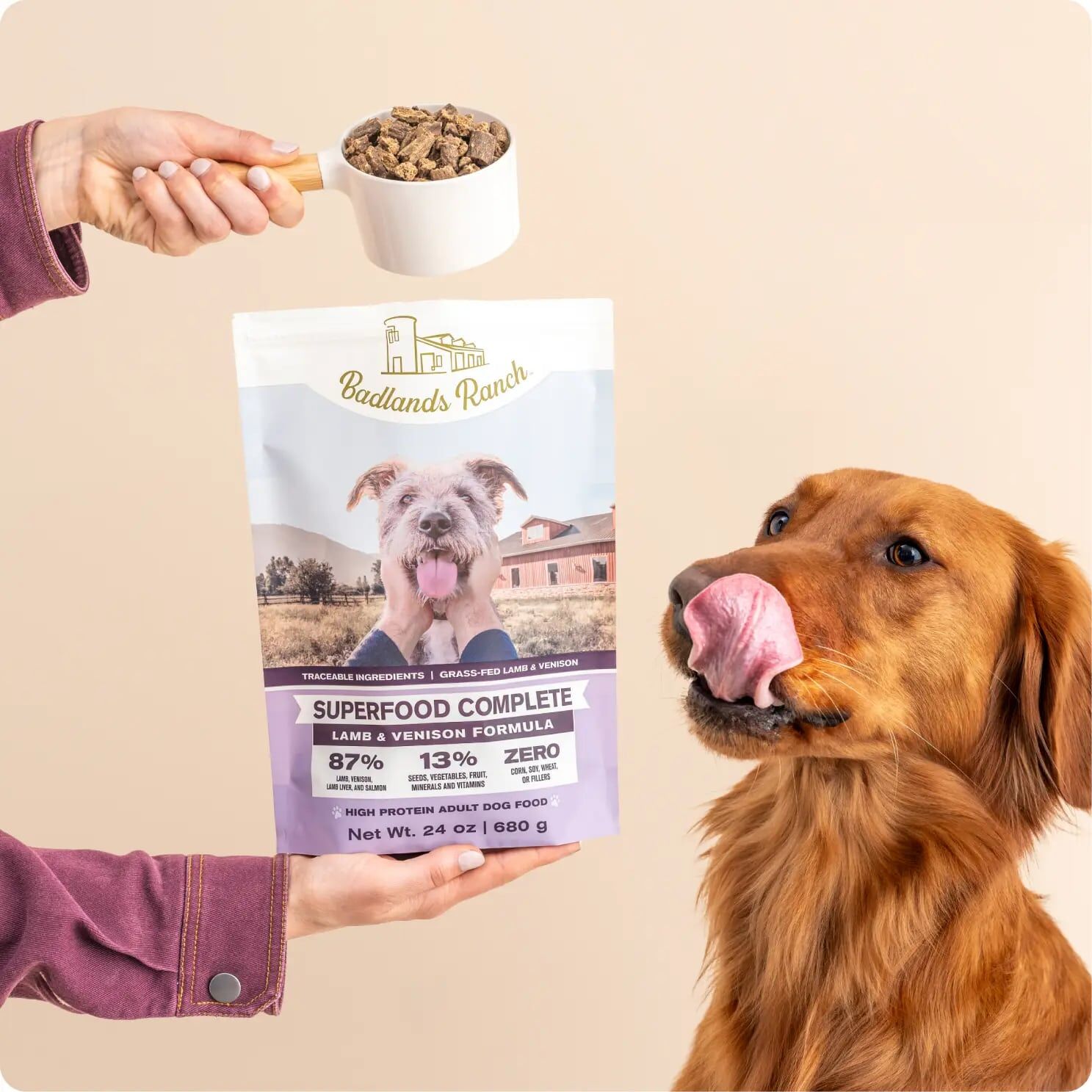 Badlands Ranch Superfood Complete Lamb & Venison Dog Food, 24-Oz